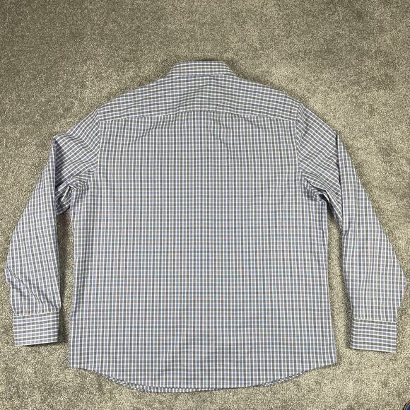 Untuckit Dress Shirt Mens XXL Wrinkle Free Plaid Cotton Button Up Workwear Blue - Picture 7 of 13
